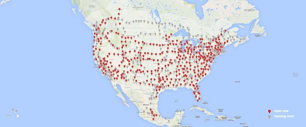 Tesla Supercharger у Північній Америці